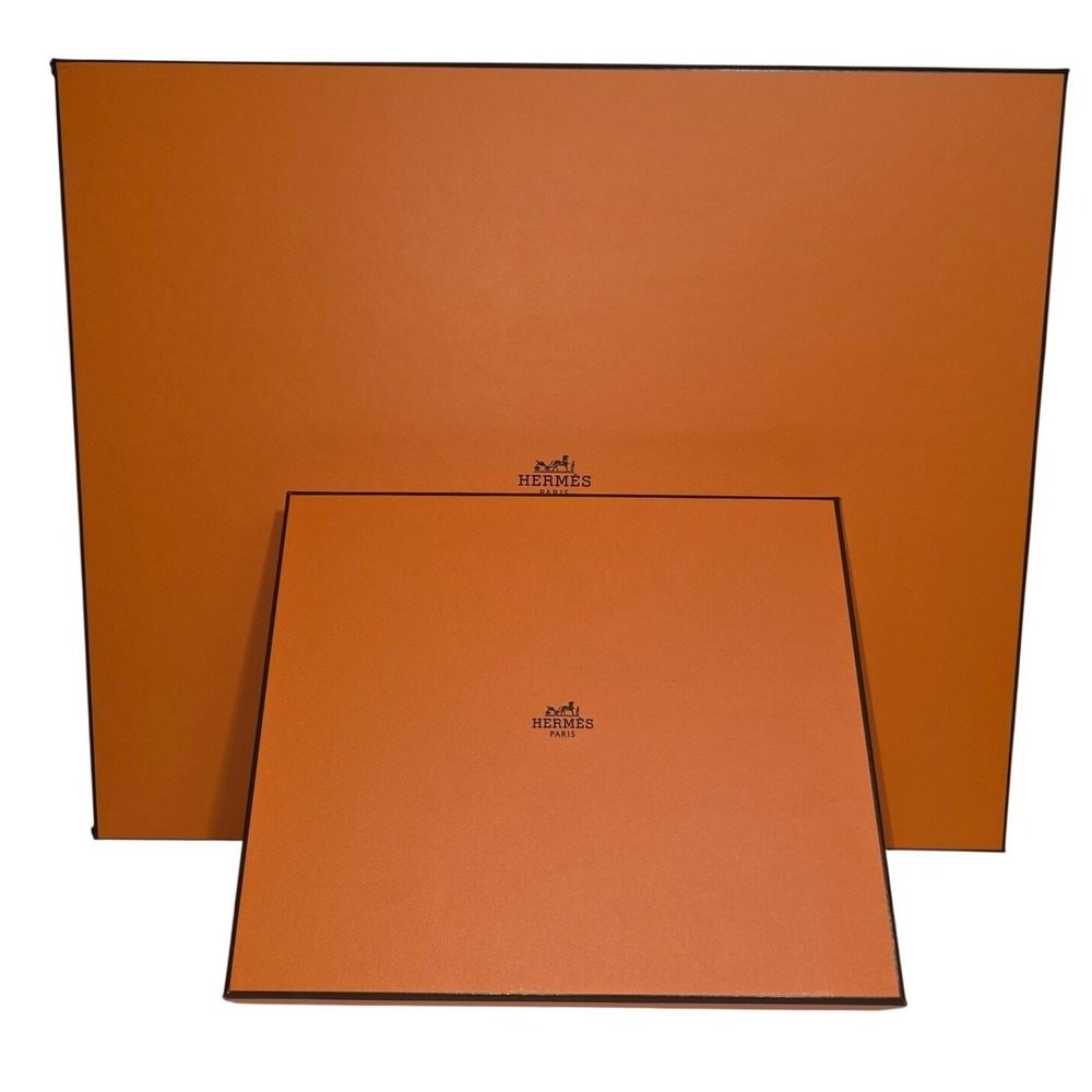 Hermes Orange Storage Gift Box Set 2pc Large Small Good Condition